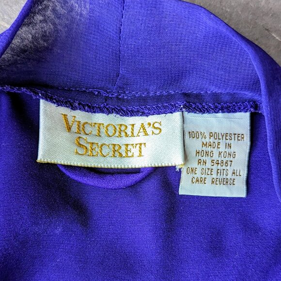 Vintage Victoria's Secret Gold Label Short Purple Robe one size - Picture 8 of 9